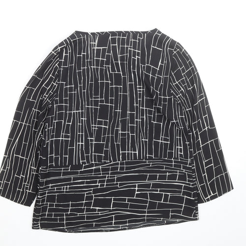 Debenhams Petite Collection Black Geometric Blouse Size 8