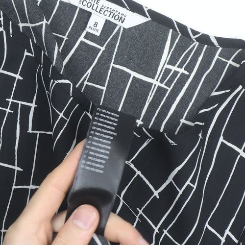 Debenhams Petite Collection Black Geometric Blouse Size 8