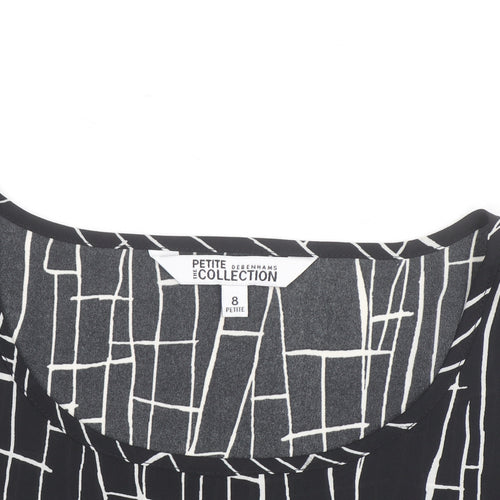 Debenhams Petite Collection Black Geometric Blouse Size 8