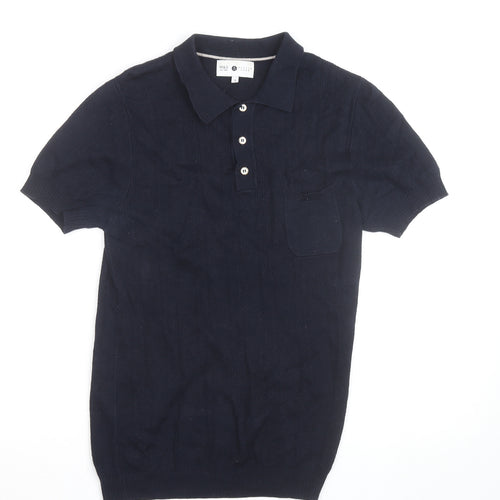 Marks and Spencer Kestin Hare Womens Navy Small Polo Shirt Cotton Knit