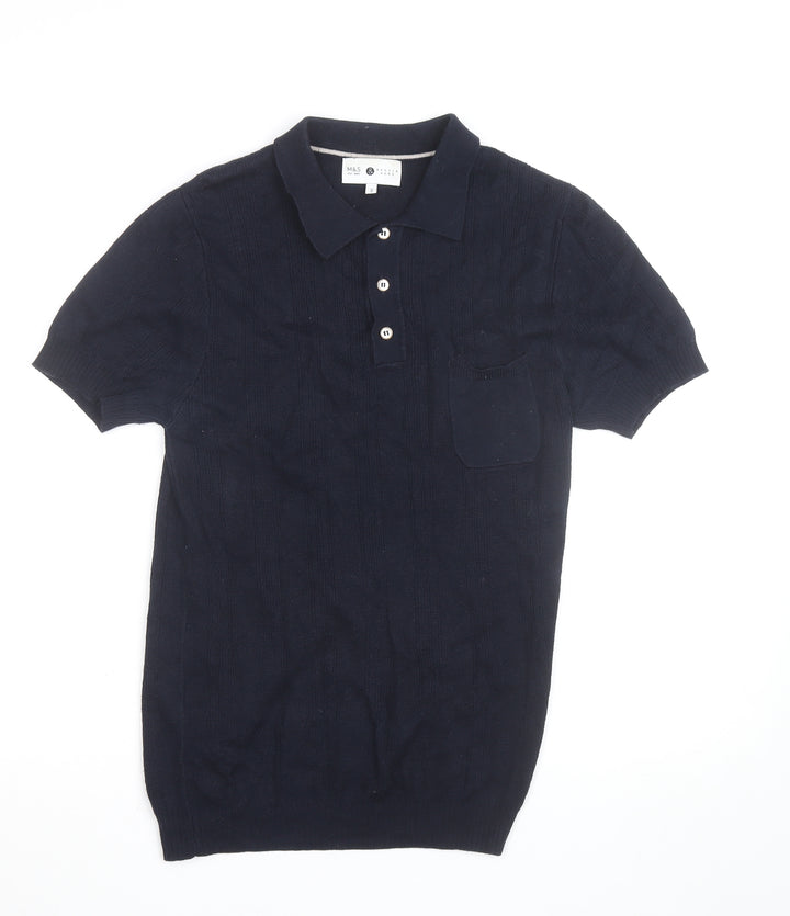 Marks and Spencer Kestin Hare Womens Navy Small Polo Shirt Cotton Knit
