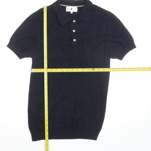 Marks and Spencer Kestin Hare Womens Navy Small Polo Shirt Cotton Knit