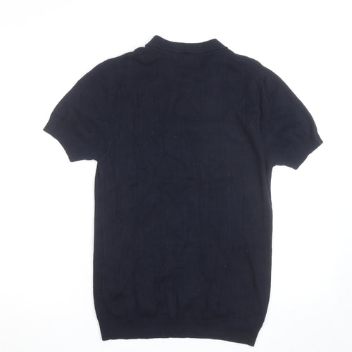 Marks and Spencer Kestin Hare Womens Navy Small Polo Shirt Cotton Knit