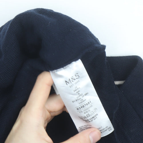 Marks and Spencer Kestin Hare Womens Navy Small Polo Shirt Cotton Knit