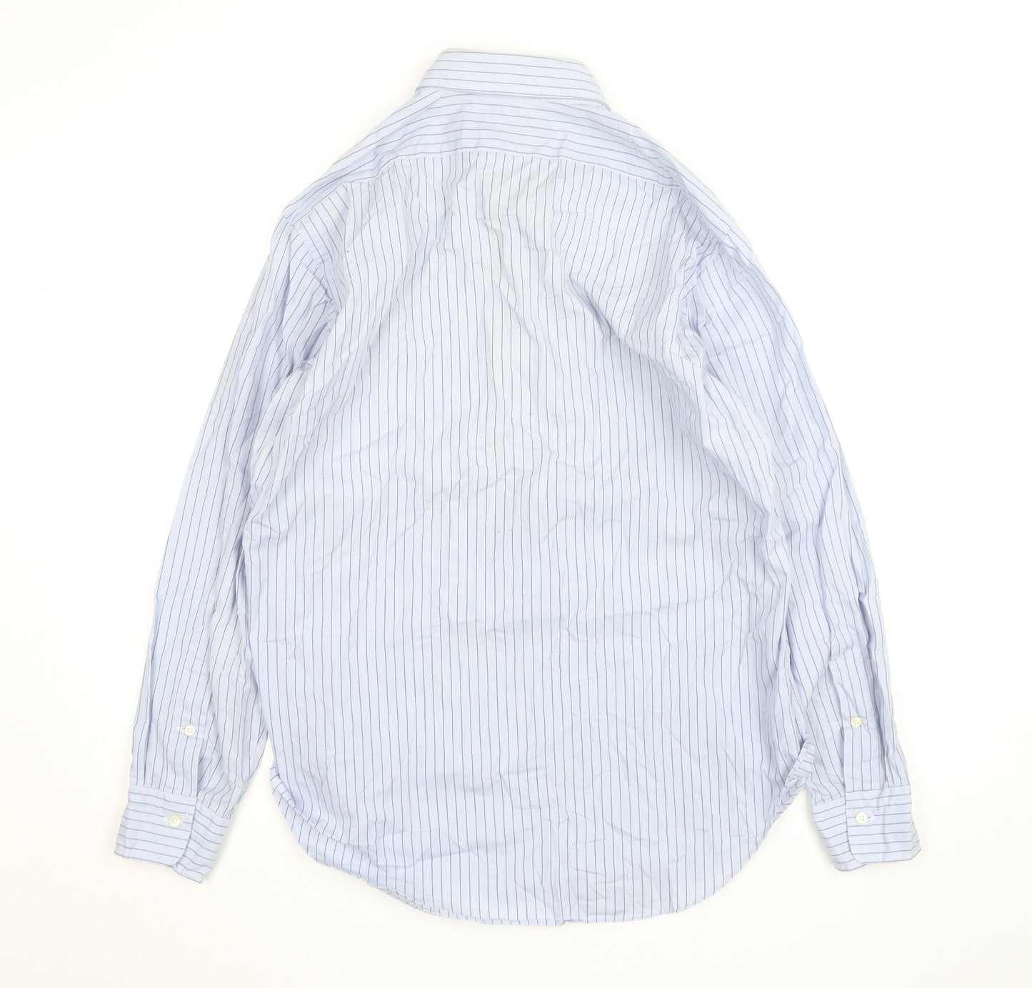 Ralph Lauren Men Blue Striped Cotton Long Sleeve Button-Up Shirt Size 15