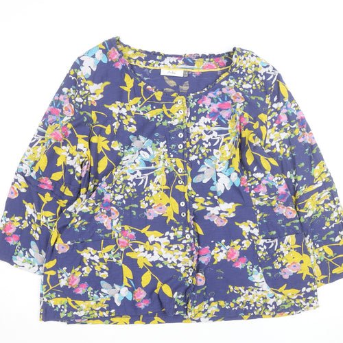 Adini Women’s Multicoloured Floral Cotton Tunic Blouse L