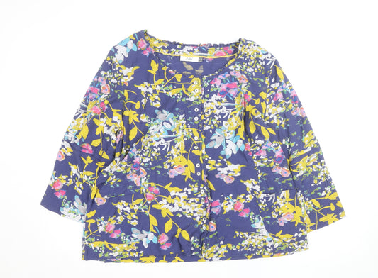Adini Women’s Multicoloured Floral Cotton Tunic Blouse L