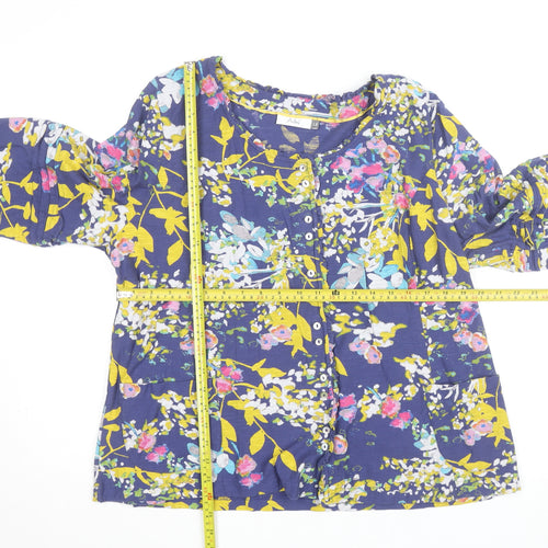 Adini Women’s Multicoloured Floral Cotton Tunic Blouse L