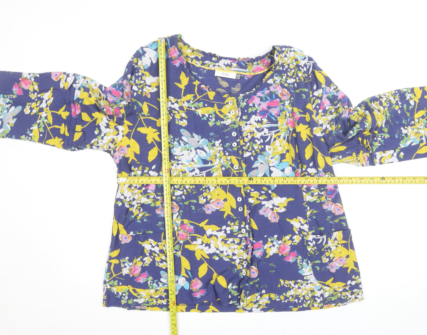 Adini Women’s Multicoloured Floral Cotton Tunic Blouse L
