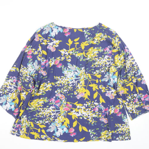 Adini Women’s Multicoloured Floral Cotton Tunic Blouse L