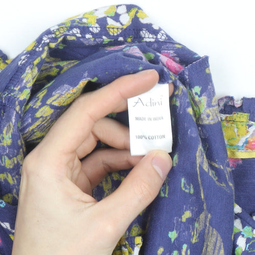 Adini Women’s Multicoloured Floral Cotton Tunic Blouse L