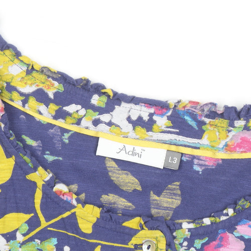 Adini Women’s Multicoloured Floral Cotton Tunic Blouse L