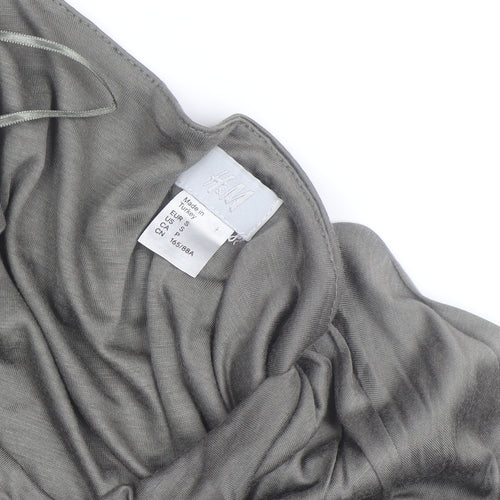 H&M Women’s Grey Ruched Bodycon Dress Size 8 3/4 Sleeve Pullover