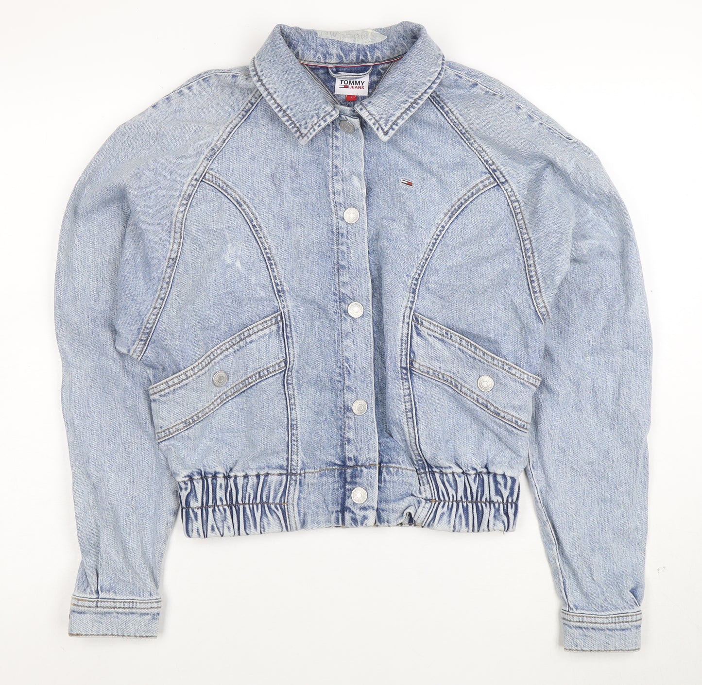 Tommy Jeans Women's Blue Denim Cropped Jacket Size S