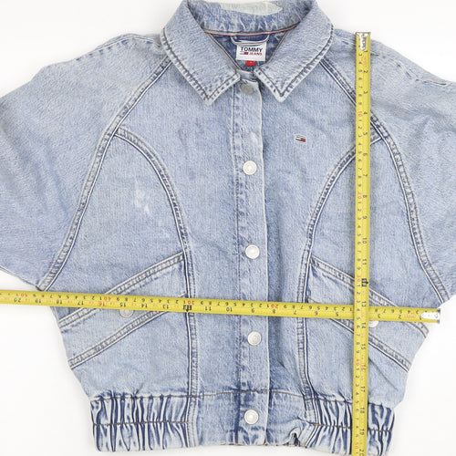 Tommy Jeans Women's Blue Denim Cropped Jacket Size S