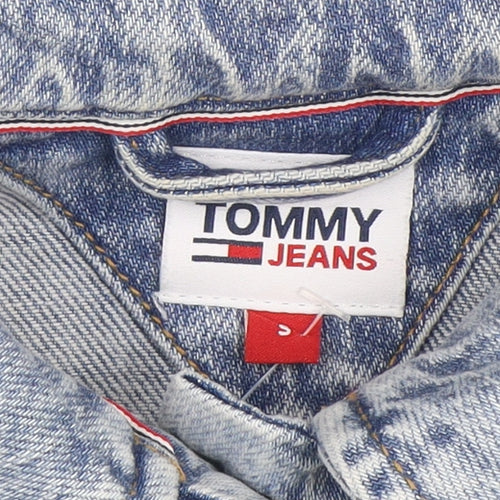 Tommy Jeans Women's Blue Denim Cropped Jacket Size S
