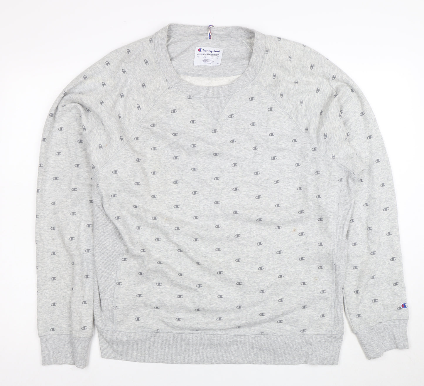Champion Womens Grey Logo Sweatshirt XL Comfortable Casual