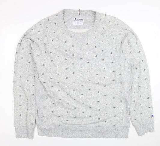 Champion Womens Grey Logo Sweatshirt XL Comfortable Casual