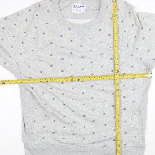 Champion Womens Grey Logo Sweatshirt XL Comfortable Casual