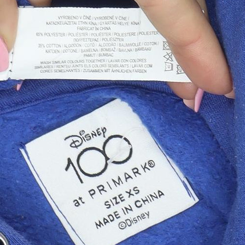 Primark Disney Unisex Blue Mickey Mouse Pullover Hoodie XS