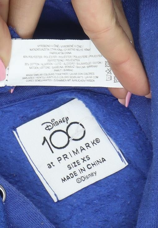 Primark Disney Unisex Blue Mickey Mouse Pullover Hoodie XS