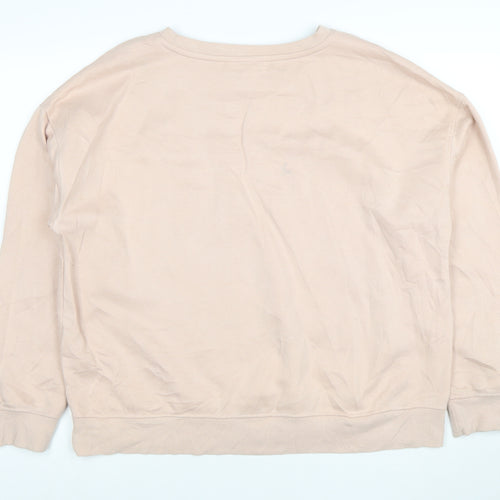 Disney Women Beige Minnie Mouse Pullover Sweatshirt Size 16 L