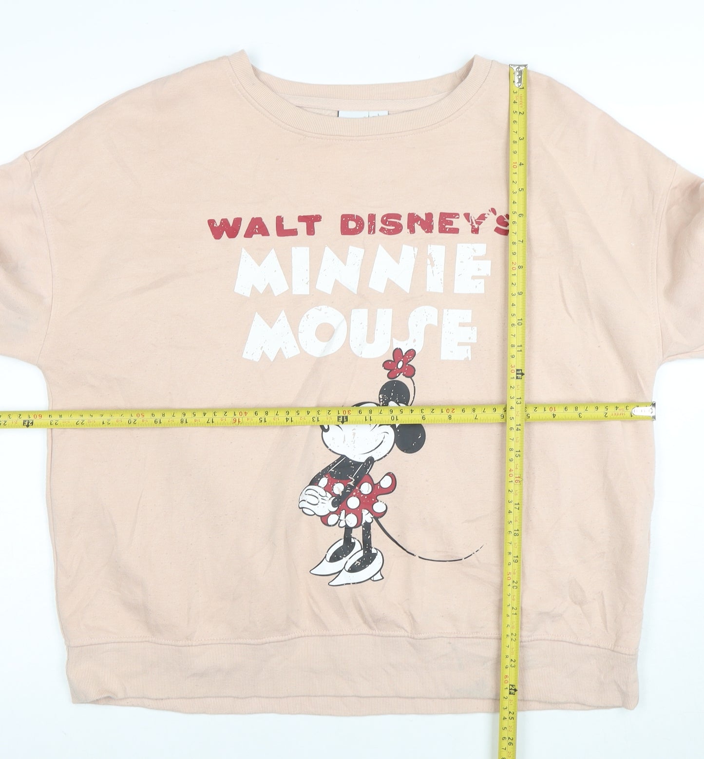 Disney Women Beige Minnie Mouse Pullover Sweatshirt Size 16 L