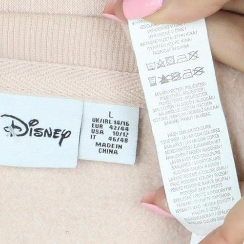 Disney Women Beige Minnie Mouse Pullover Sweatshirt Size 16 L