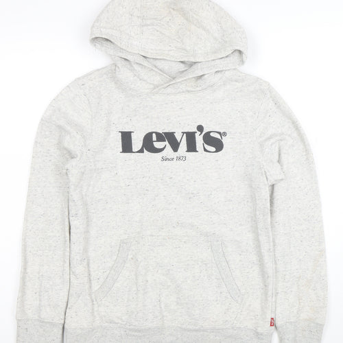 Levi's Boys Grey Logo Pullover Hoodie Size 14 Years Cotton Blend