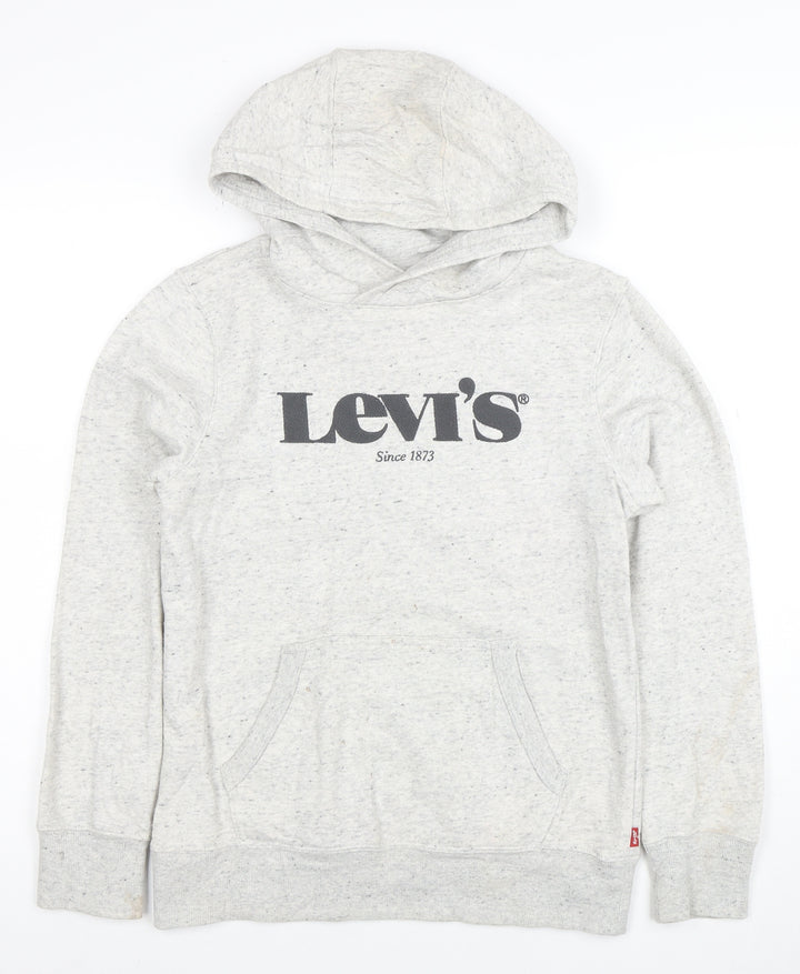 Levi's Boys Grey Logo Pullover Hoodie Size 14 Years Cotton Blend