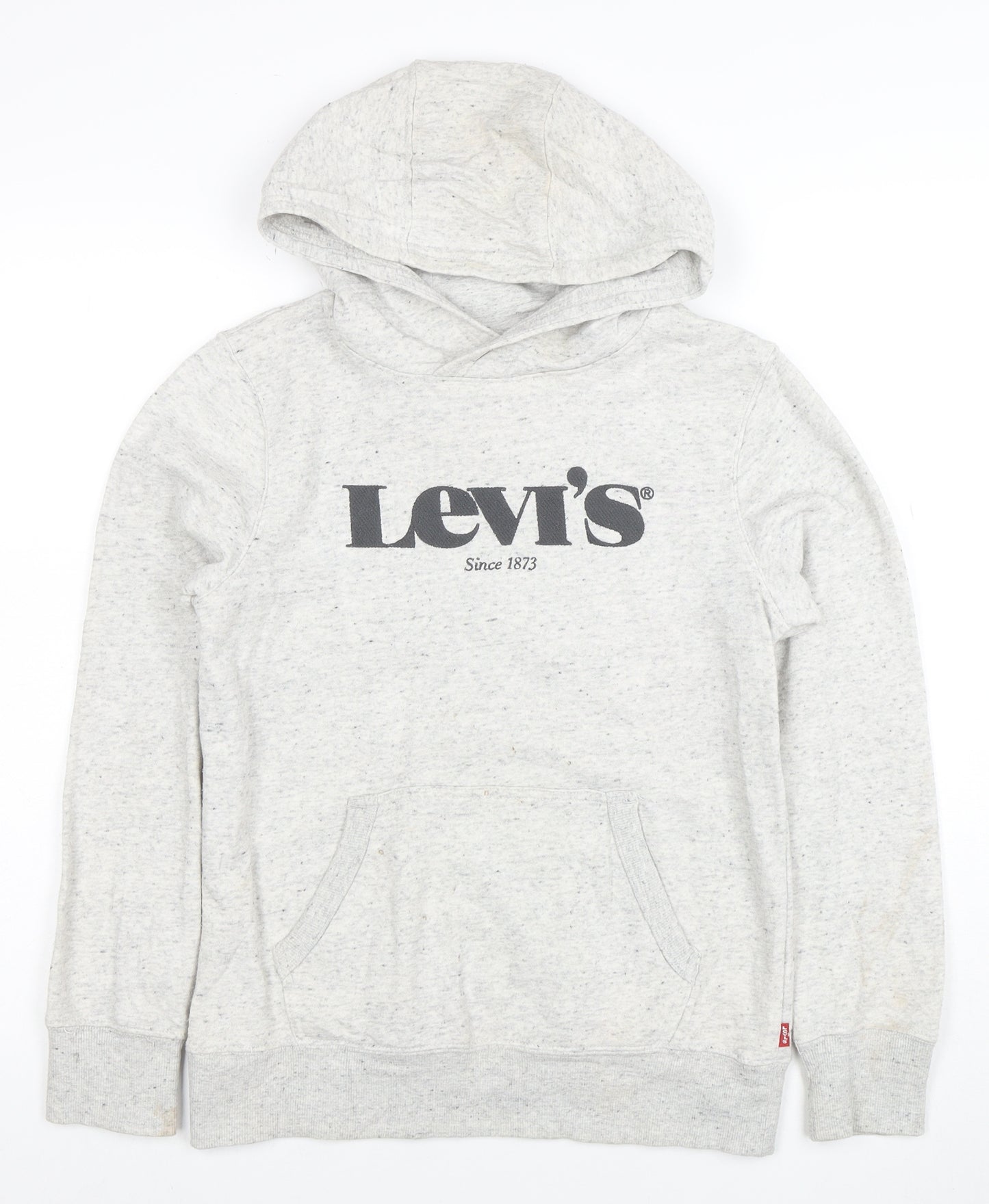 Levi's Boys Grey Logo Pullover Hoodie Size 14 Years Cotton Blend