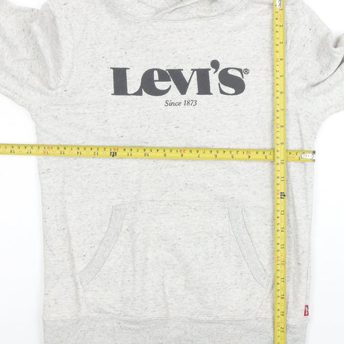 Levi's Boys Grey Logo Pullover Hoodie Size 14 Years Cotton Blend