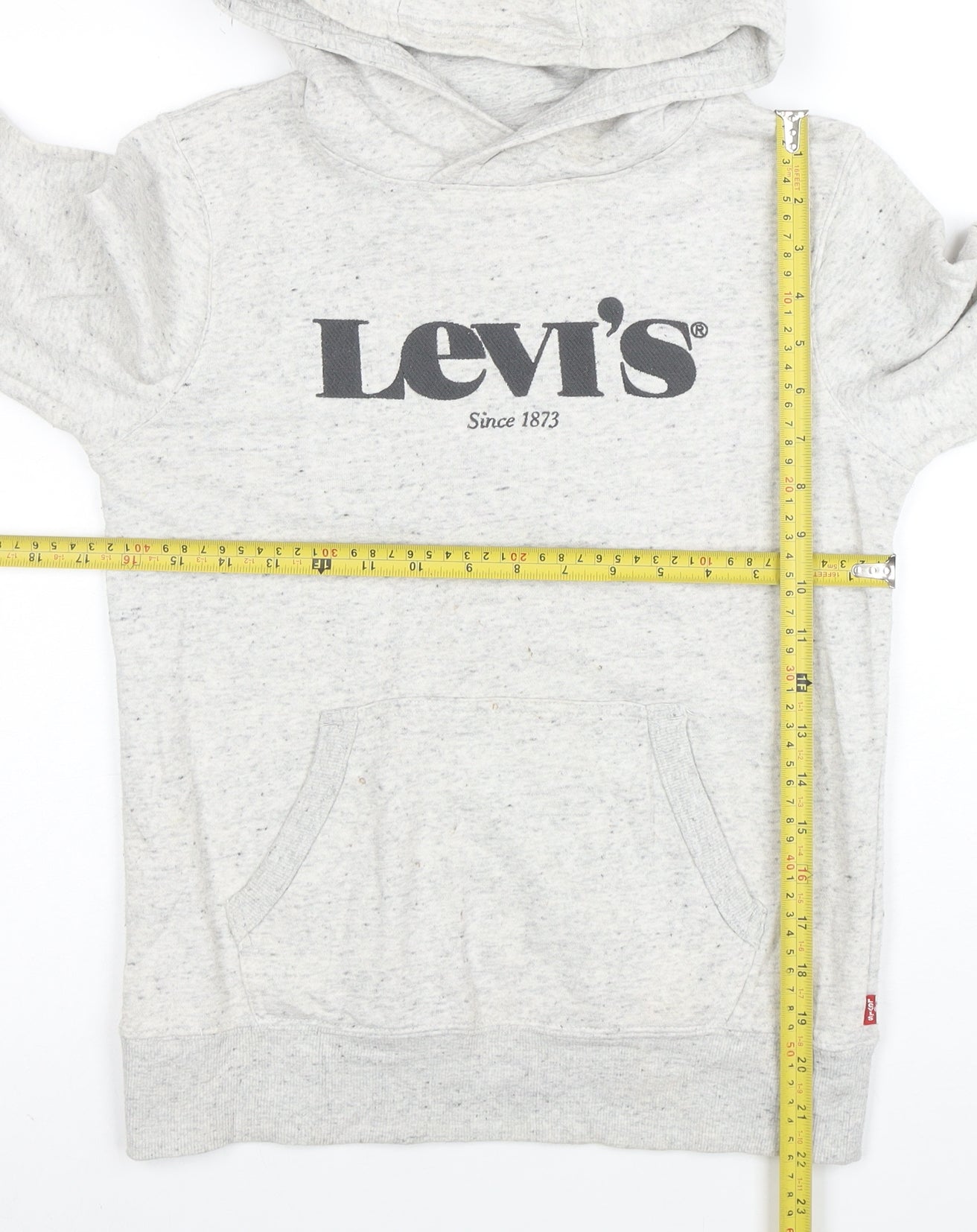 Levi's Boys Grey Logo Pullover Hoodie Size 14 Years Cotton Blend