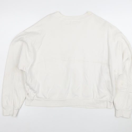 Levi's Womens White Cotton Logo Pullover Sweatshirt Size S