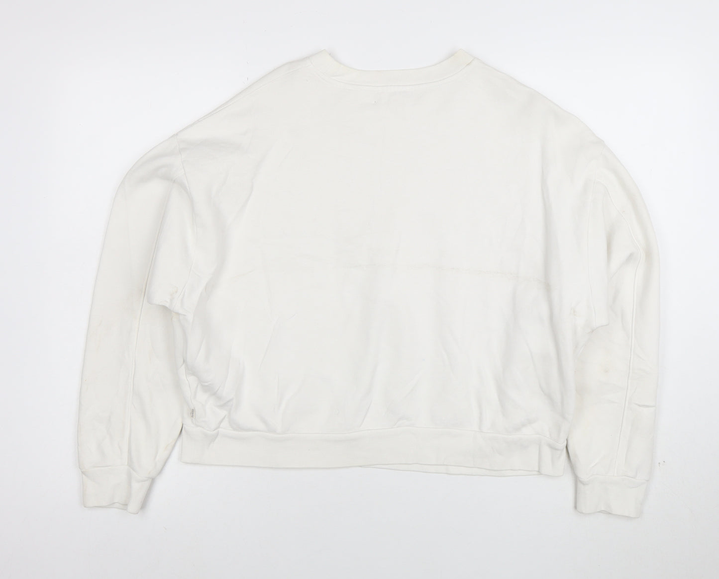 Levi's Womens White Cotton Logo Pullover Sweatshirt Size S