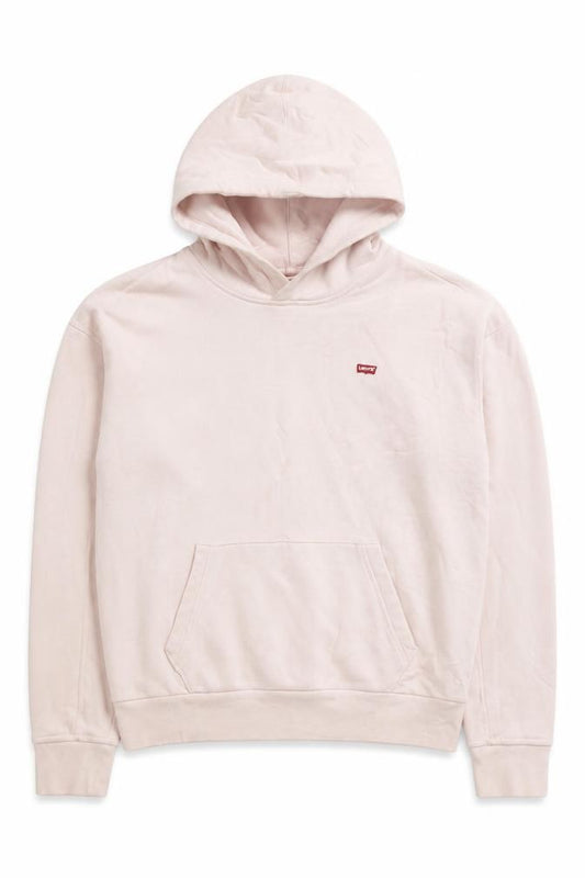 Front view of Levi's women’s beige 2xs pullover hoodie 100% cotton casual
