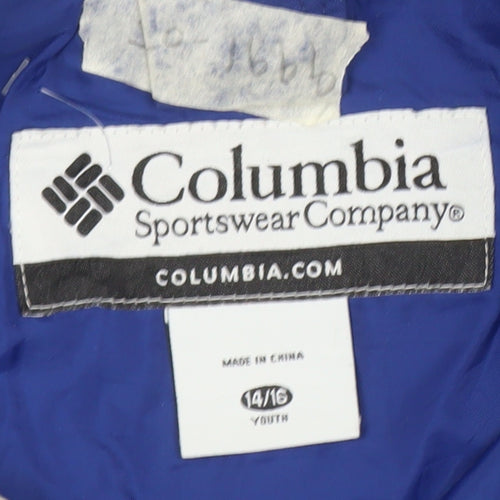 Columbia Boys Blue Hooded Waterproof Parka Jacket 14-16 Years