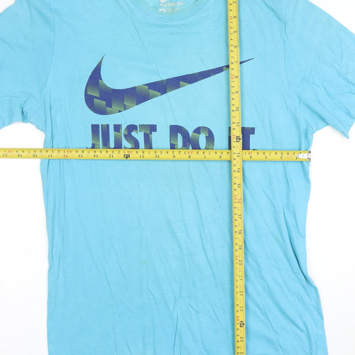 Nike Men's Blue Just Do It Crew Neck Athletic Fit T-Shirt Size M