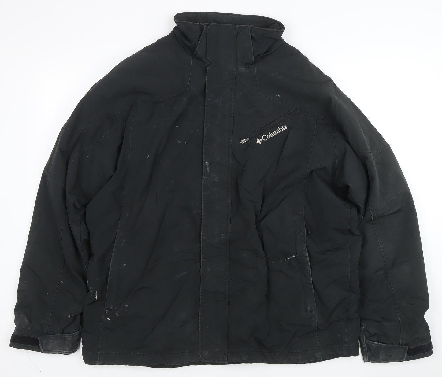 Columbia Men's Black Parka Jacket L Waterproof Windproof Outdoor