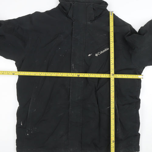 Columbia Men's Black Parka Jacket L Waterproof Windproof Outdoor