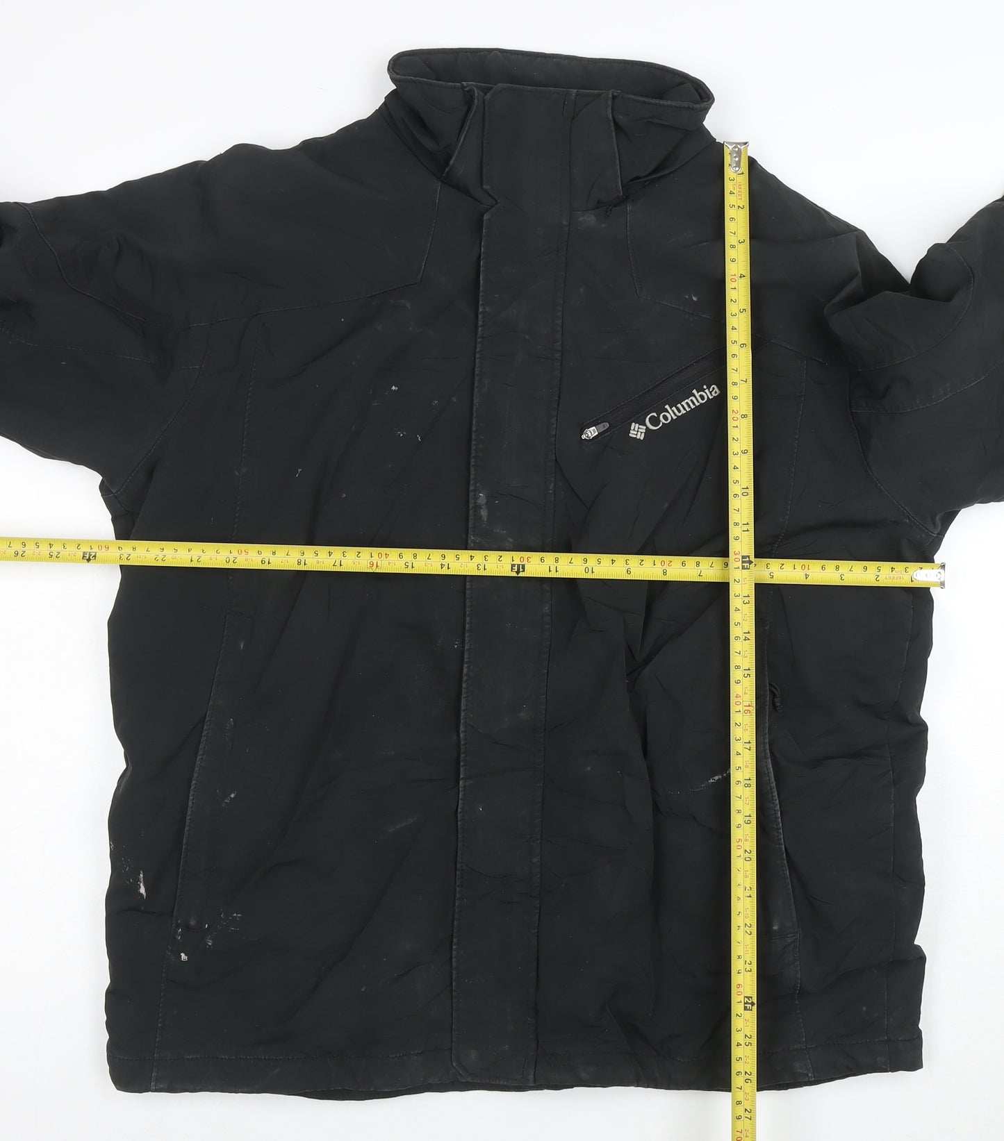 Columbia Men's Black Parka Jacket L Waterproof Windproof Outdoor