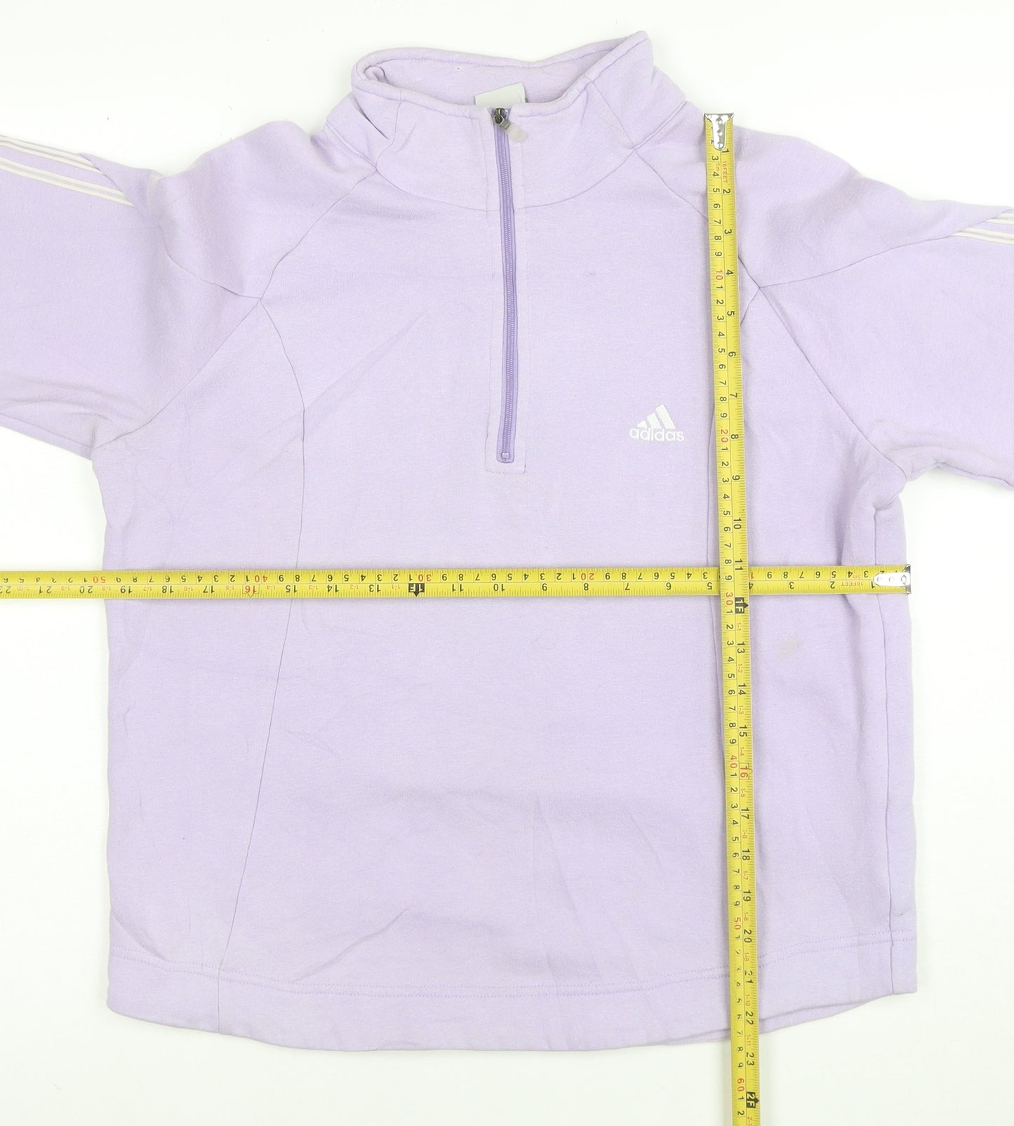 Adidas Women Lilac 1/4 Zip Pullover Sweatshirt Size 18 Cotton Blend