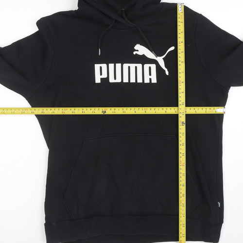 Puma Women's Black Size 14 Pullover Hoodie with Logo Print
