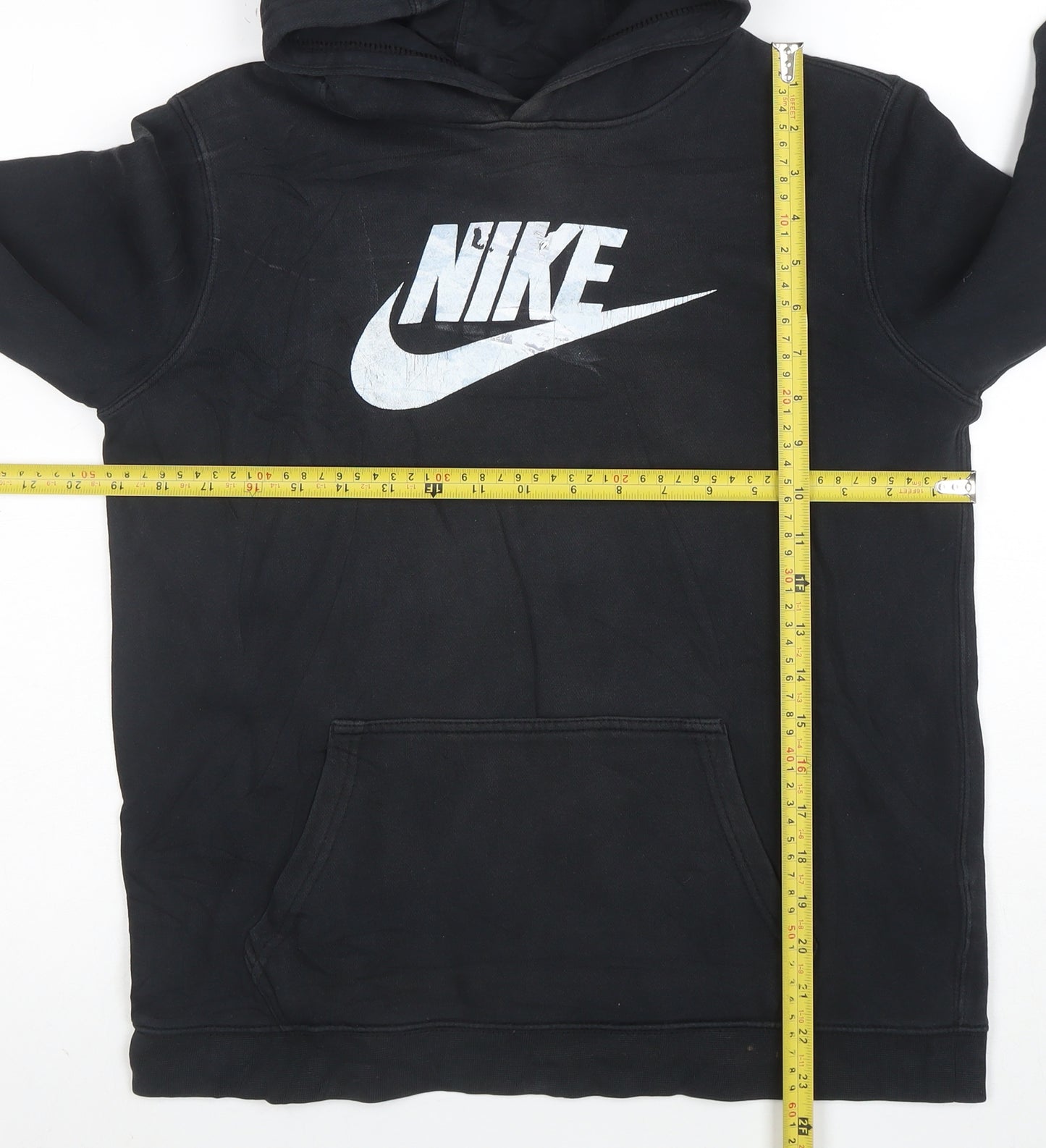 Nike Boys Black XL Pullover Hoodie with Logo Print 13-15 Years