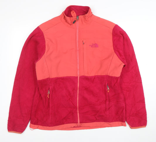 The North Face Womens Pink XL Full Zip Fleece Jacket Polartec Lined Warm Outdoor