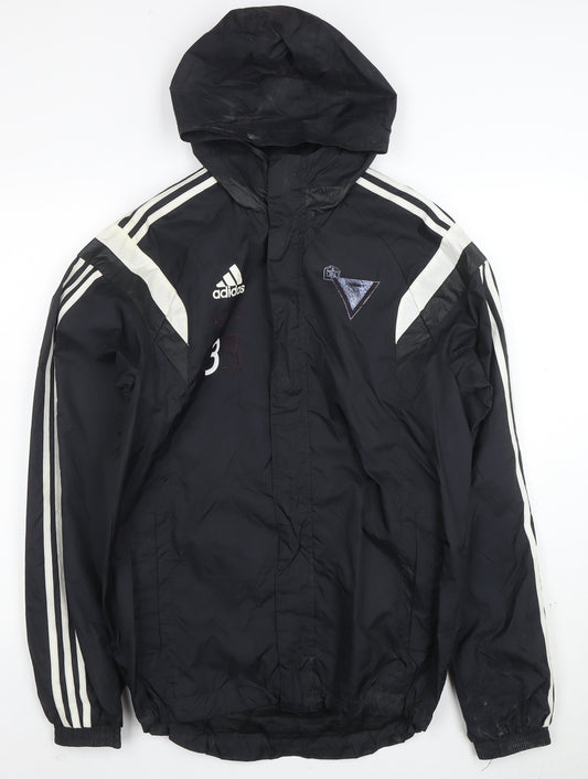 Adidas Men's Black S Hooded Windbreaker Waterproof Sports Jacket