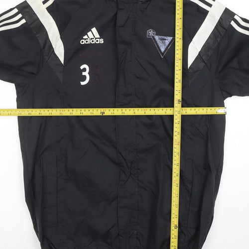 Adidas Men's Black S Hooded Windbreaker Waterproof Sports Jacket