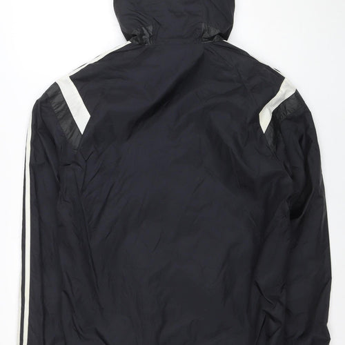 Adidas Men's Black S Hooded Windbreaker Waterproof Sports Jacket