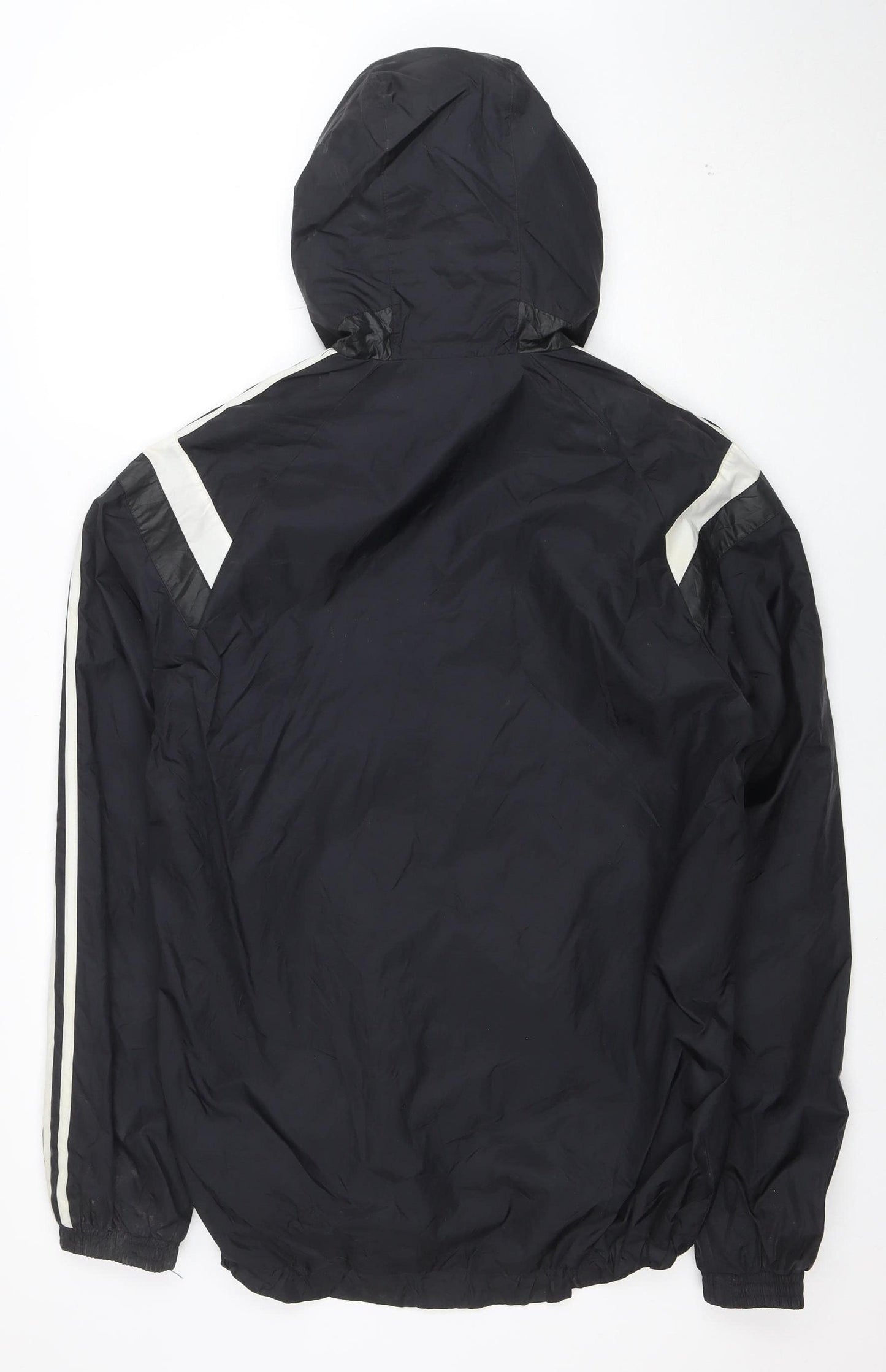 Adidas Men's Black S Hooded Windbreaker Waterproof Sports Jacket
