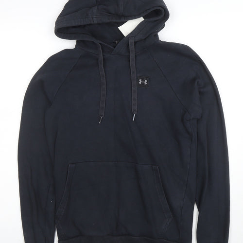 Under Armour Boys Black XS Pullover Hoodie Cotton Blend Athletic